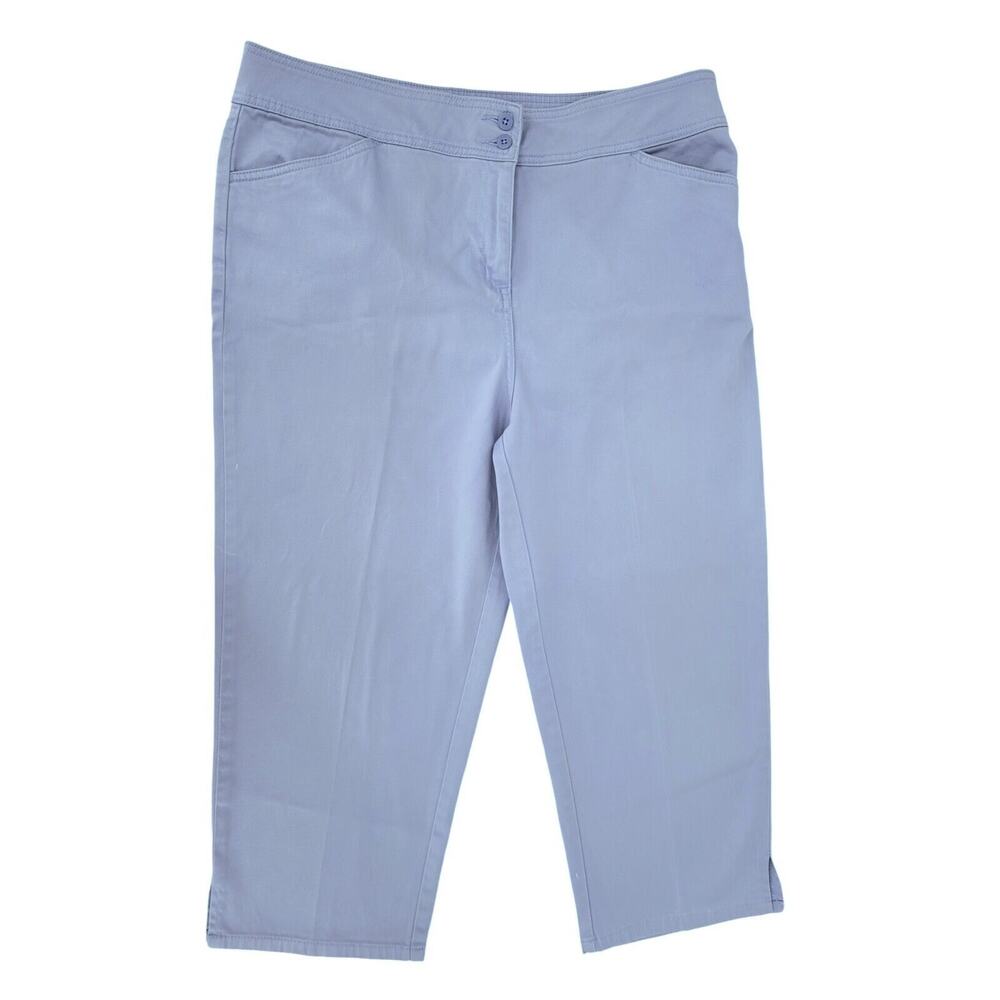 Bill Blass Stretch Capri Pants Plus Size 16 Lavender Lightweight Cotton Blend